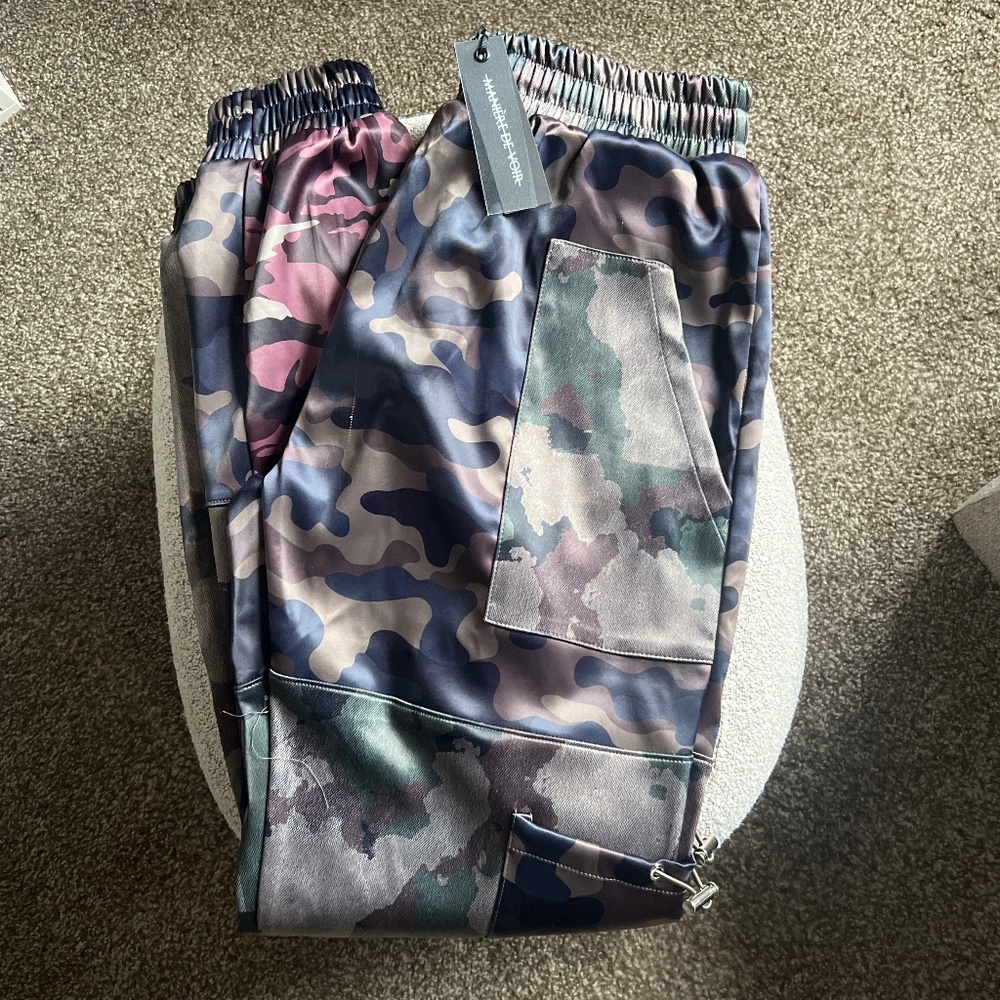 Satin camo joggers